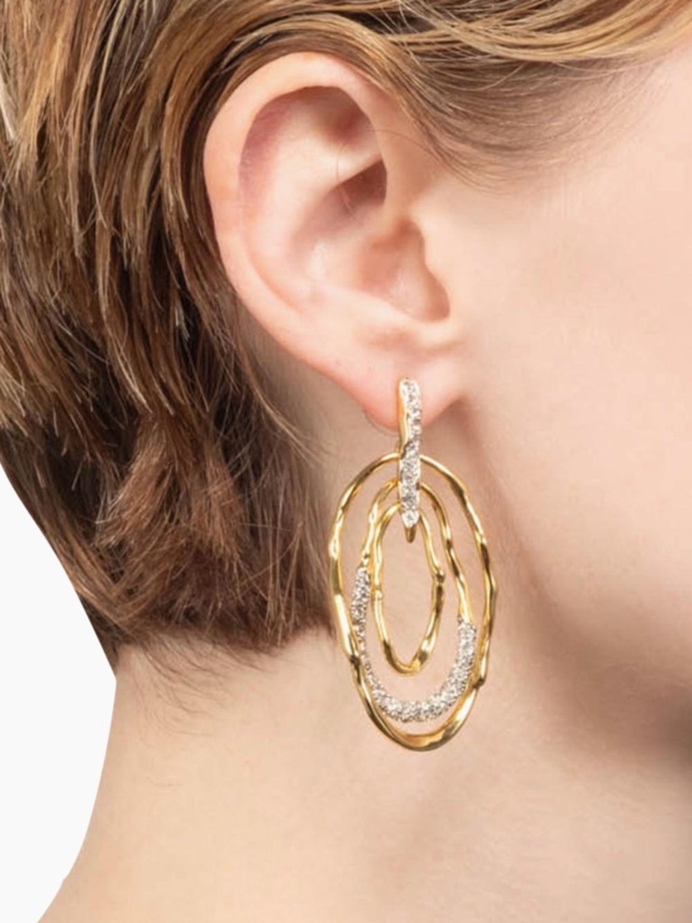 ALEXIS BITTAR Solanales Mobile Pave Post Earrings Gold silver Clear MY24